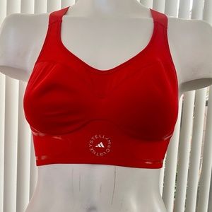❤️NEW RED BRA BY STELLA MCCARTNEY Adidas Truepace High-Impact Sports Bra